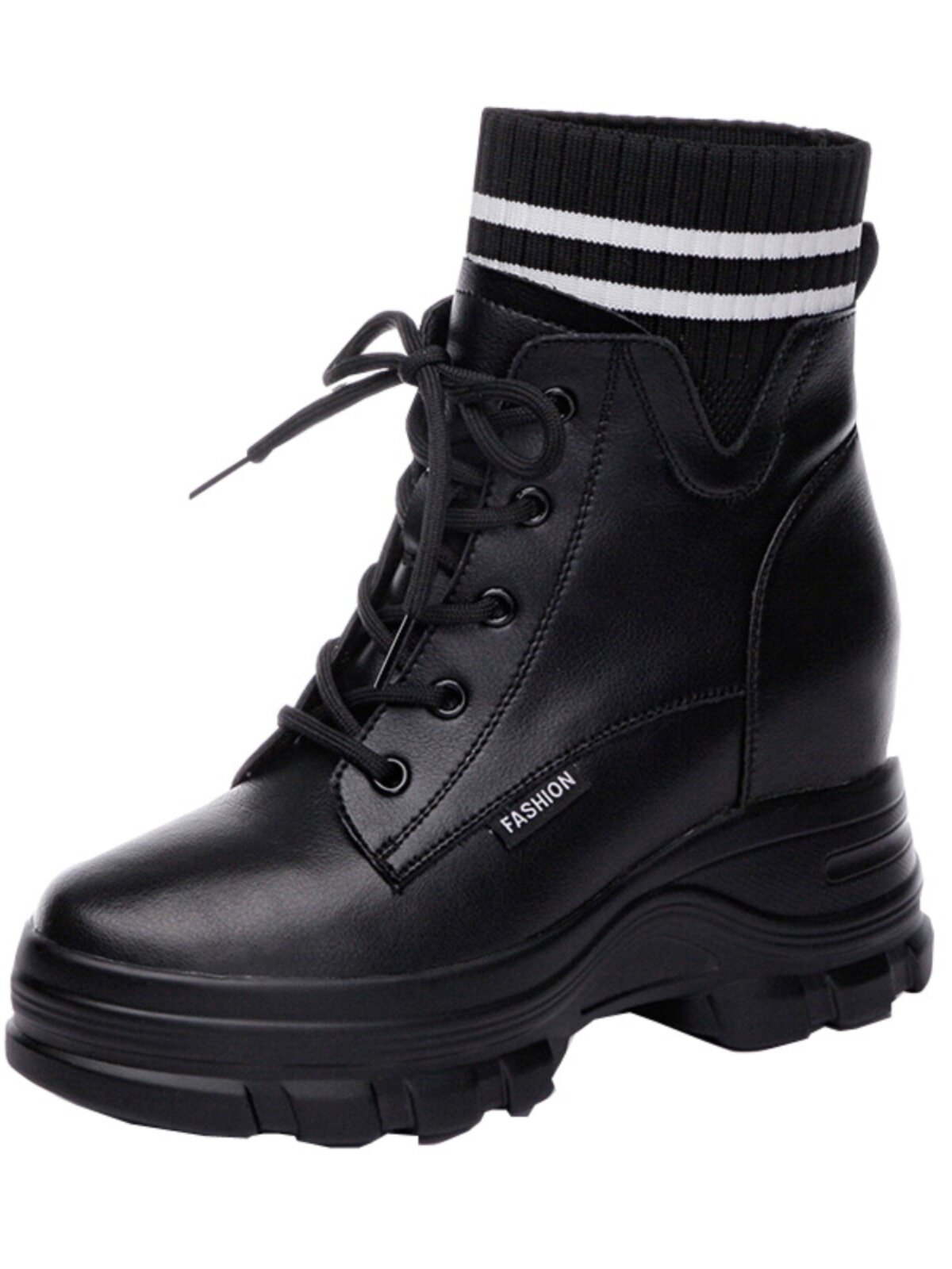 LEATHER MARTIN BOOTS WOMENS 2024 NEW AUTUMN WINTER BRITISH STYLE BOOTS FLAT SOLE HEIGHTENED PLATFORM SINGLE BOOT VERSATILE