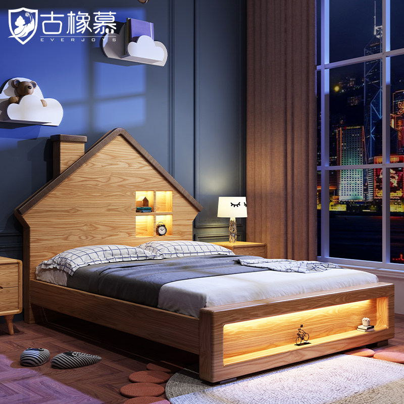 儿童床树屋床全实木原木男孩1米5单人床1.2米1.5米女孩公主床1米2,住宅家具,儿童床/儿童抽拉床,淘宝优惠券,粉丝福利购,淘宝优惠卷
