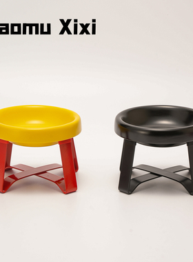 日本pecolo陶瓷猫水碗宠物食盆釉下彩狗碗猫犬碗架护颈可加热护