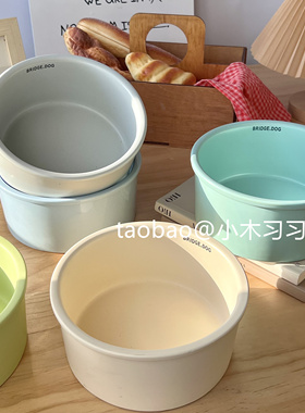 BD大狗碗陶瓷釉下彩口容量型猫狗水盆粮多宠分餐直筒防黑下巴金毛