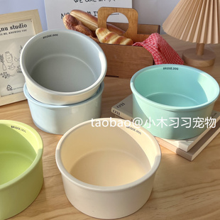 BD大狗碗陶瓷釉下彩口容量型猫狗水盆粮多宠分餐直筒防黑下巴金毛