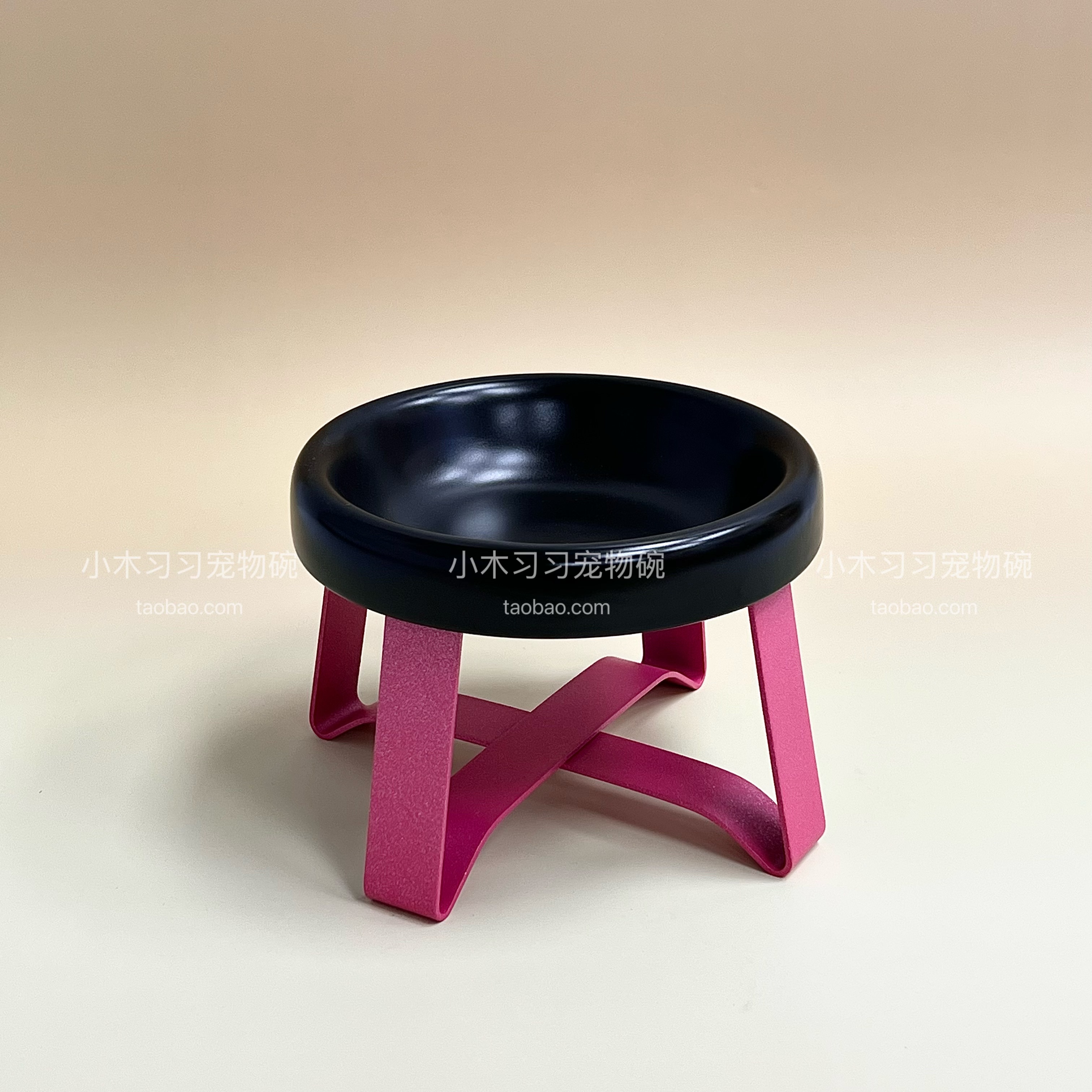 新品玫粉支架带细闪pecolo宠物碗