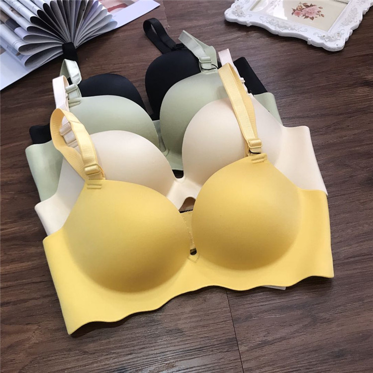 排扣调整一片式丰胸光面加厚杯