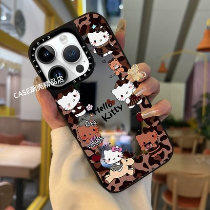CASE可爱Kitty豹纹KT猫凯蒂猫适用于苹果17手机壳iPhone17 16ProMax12 13 14 15Pro/plus air手机防摔保护壳