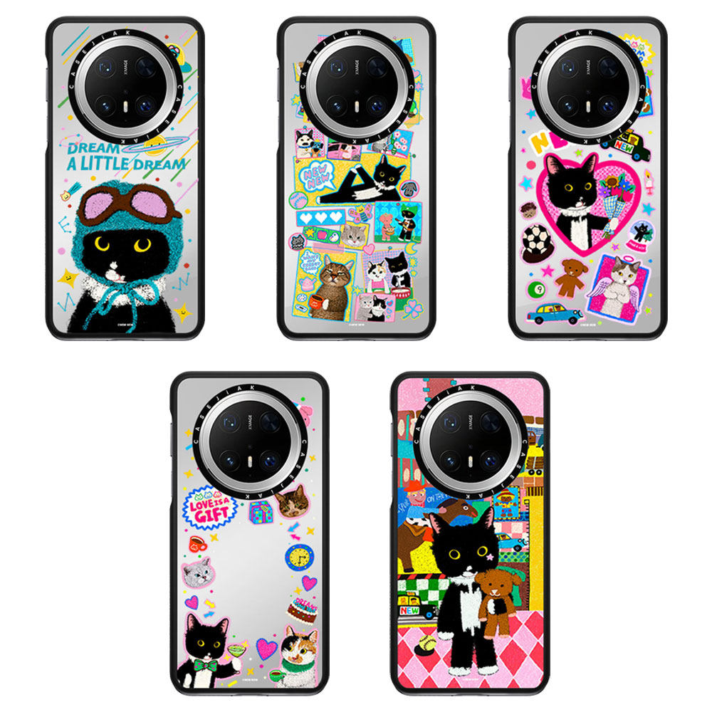 CASEJiAK Lin系列黑猫牛牛 爱的环绕适用于华为Mate80Pro Max手机壳Mate70pro/60Pro+防摔壳磁吸保护套