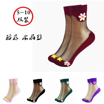 水晶丝袜子梁涛王棉防滑女士