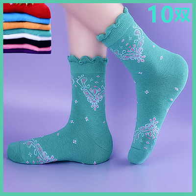 袜子女运动纯色四季学生中筒袜