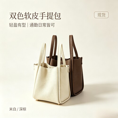 Song山下元宝包设计师款头层牛皮手提mini系列菜篮子包春