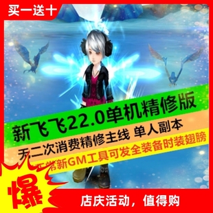 坐骑装 WIN10可玩新地图时装 备赠GM后台 22.0优化版 新飞飞单机版