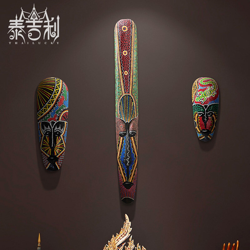 家居壁饰点彩面具泰国脸谱酒吧会所墙面装饰品挂件