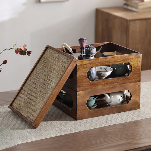 泰吉利实木茶具收纳盒防尘盒