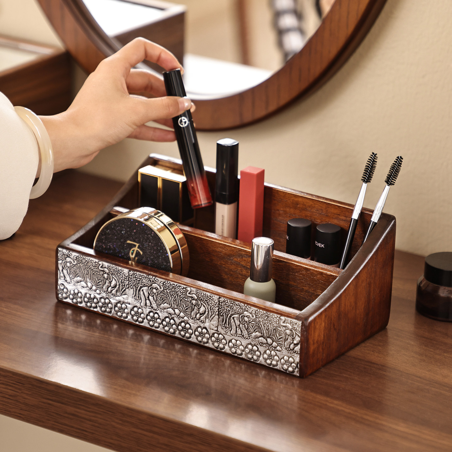 中式实木遥控器收纳盒实木客厅茶几现代轻奢办公室杂物桌面整理盒,收纳整理,桌面收纳盒,淘宝优惠券,粉丝福利购,淘宝优惠卷