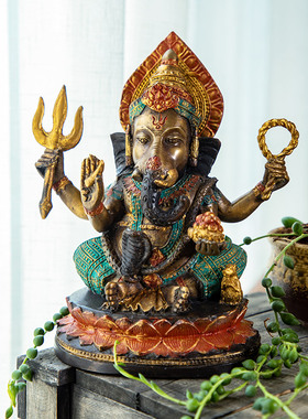 全铜印度佛像泰式风会所桌面象神