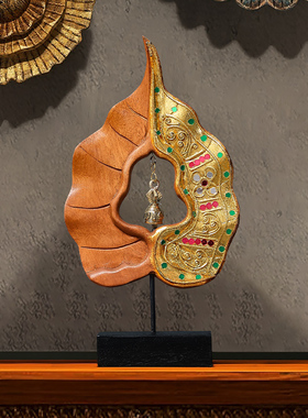 电视柜桌面摆件禅意风菩提木雕