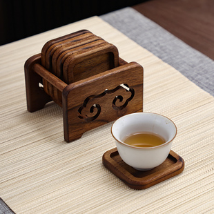 杯垫木质隔热垫茶道酒杯咖啡杯子垫木垫茶托办公室轻奢实木茶杯垫