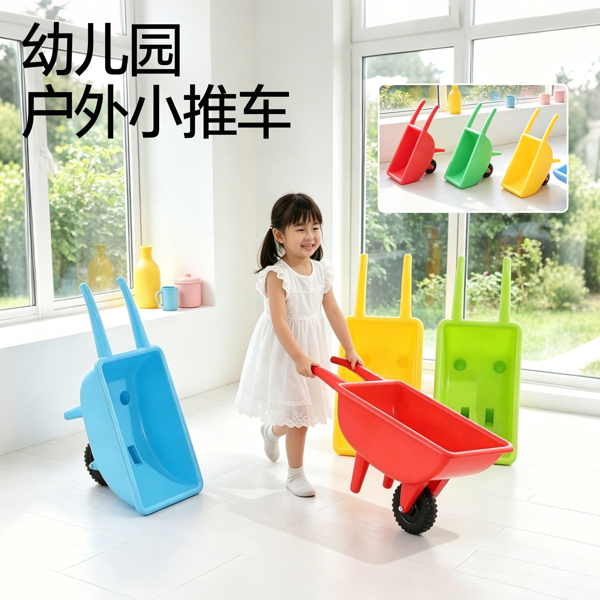 幼儿园户外小推车独轮车感统训练器材塑料玩具室外儿童体能平衡车