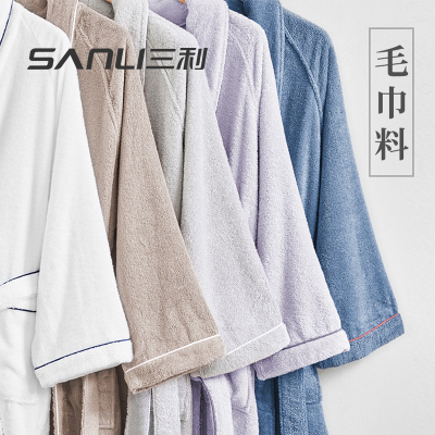 三利毛巾料五星级酒店浴袍女四季