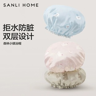 发膜防油烟可爱头套 三利双层浴帽女防水洗澡家用沐浴防湿2025新款