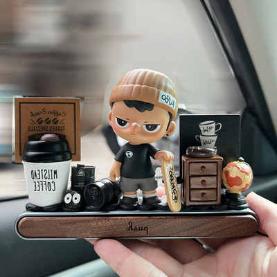 DIY材料KUBO停车牌材料包胡桃木底座车载盲盒娃娃配件场景配件