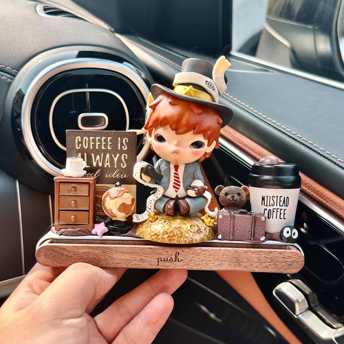 临时停车牌diy配件手工胡桃木底座车载摆件泡泡玛特盲盒材料包