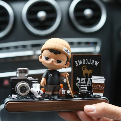 DIY材料包KUBO停车牌材料胡桃木底座场景配件盲盒娃娃配件手办