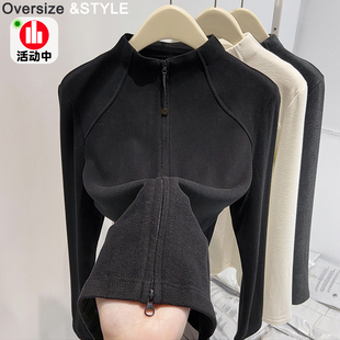 上衣 开衫 奥特莱斯 撤柜余单深灰色半高领德绒羽绒服内胆女秋冬季