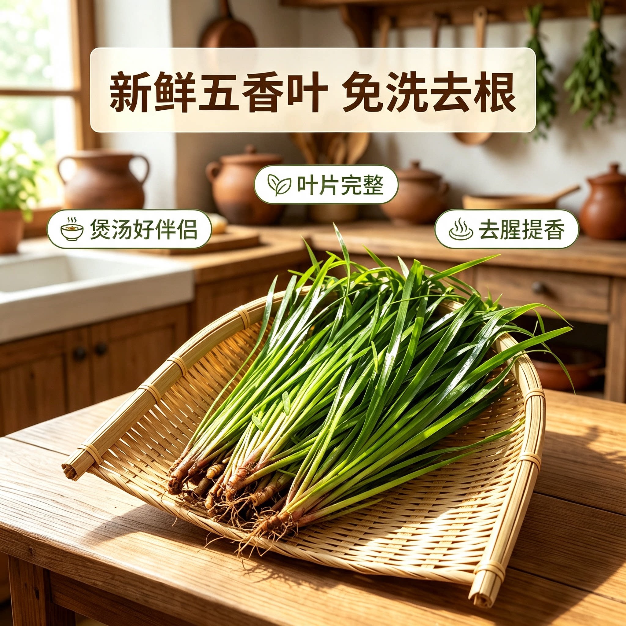 不带根五香叶新鲜中和异味植物