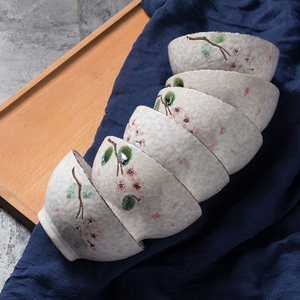 雅泰樱雪日式釉下彩陶瓷碗餐具套装 小米饭碗 饭碗家用小汤碗面碗