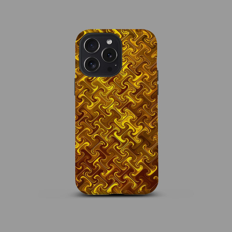 几何黄金鎏金适用苹果iPhone15Promax手机壳14Plus磨砂13二合一12全包17Pro防摔16新款Xsmax情侣保护套男女
