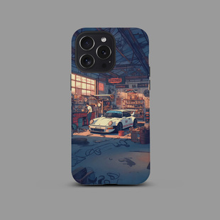 保时捷917汽修厂适用苹果iPhone16Promax手机壳15磨砂14二合一13全包12防摔17Pro新款Xsmax情侣保护套男女