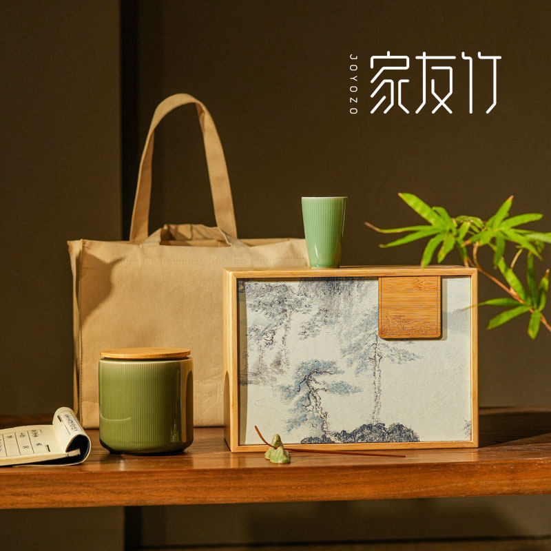 竹盒单瓷罐个人杯茶拨茶叶礼盒明前龙井碧螺春安吉白茶空盒定制
