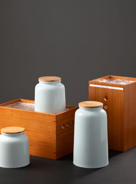 2022年中秋新品楠竹礼盒福鼎白茶岩茶普洱小青柑陈皮瓷罐空盒定制