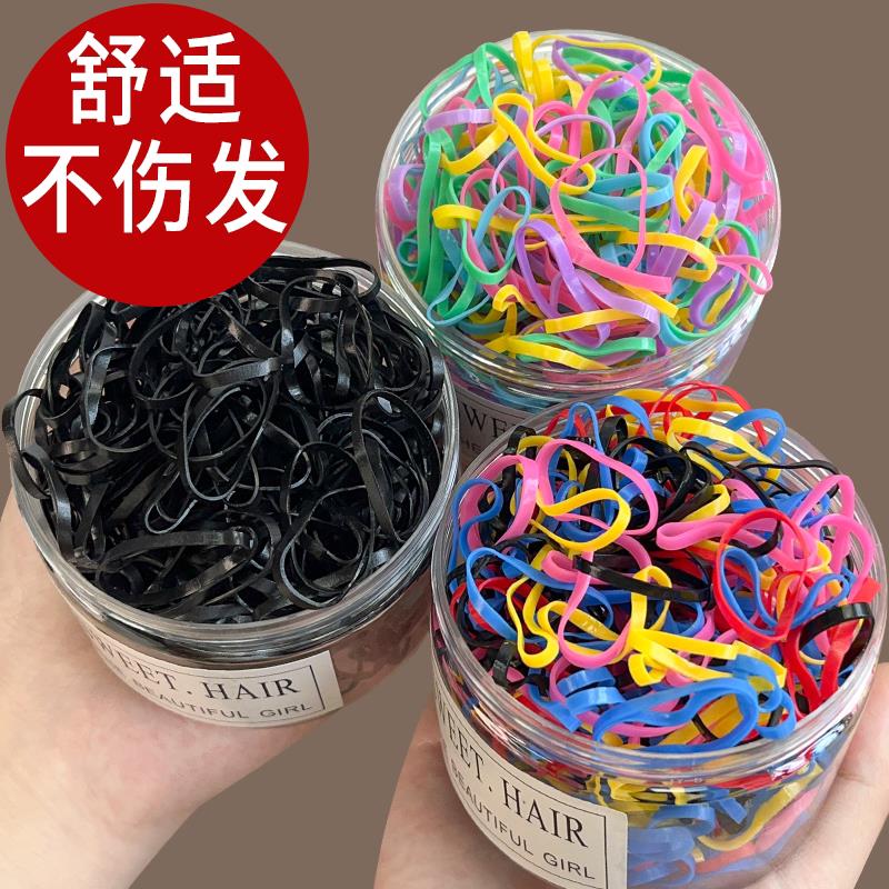 正品一次性橡皮筋女扎头发儿童加粗发圈彩色小皮套头绳高弹力不伤