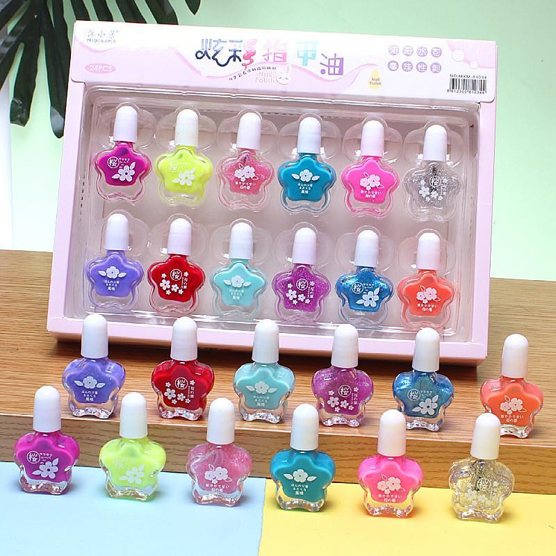 正品学校免烤可撕拉指甲油套组安全纯植物无毒无味女宝宝小孩子专