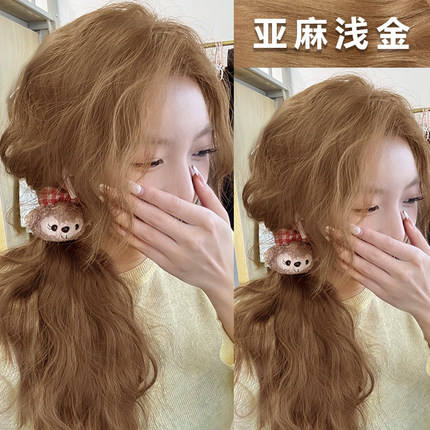 亚麻浅金染发膏剂女黄色新款2026流行色植物在家黄皮显白正品免漂