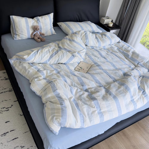 a类母婴级全棉有氧双层纱四件套纯棉纱布柔软被套床单宿舍三件套