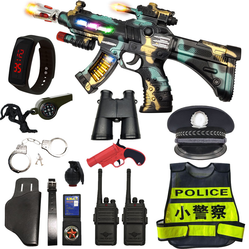 儿童警察玩具套装帽子特种兵装备