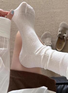 灰色花边袜子女夏季薄款中筒袜少女芭蕾风堆堆袜舒适透气