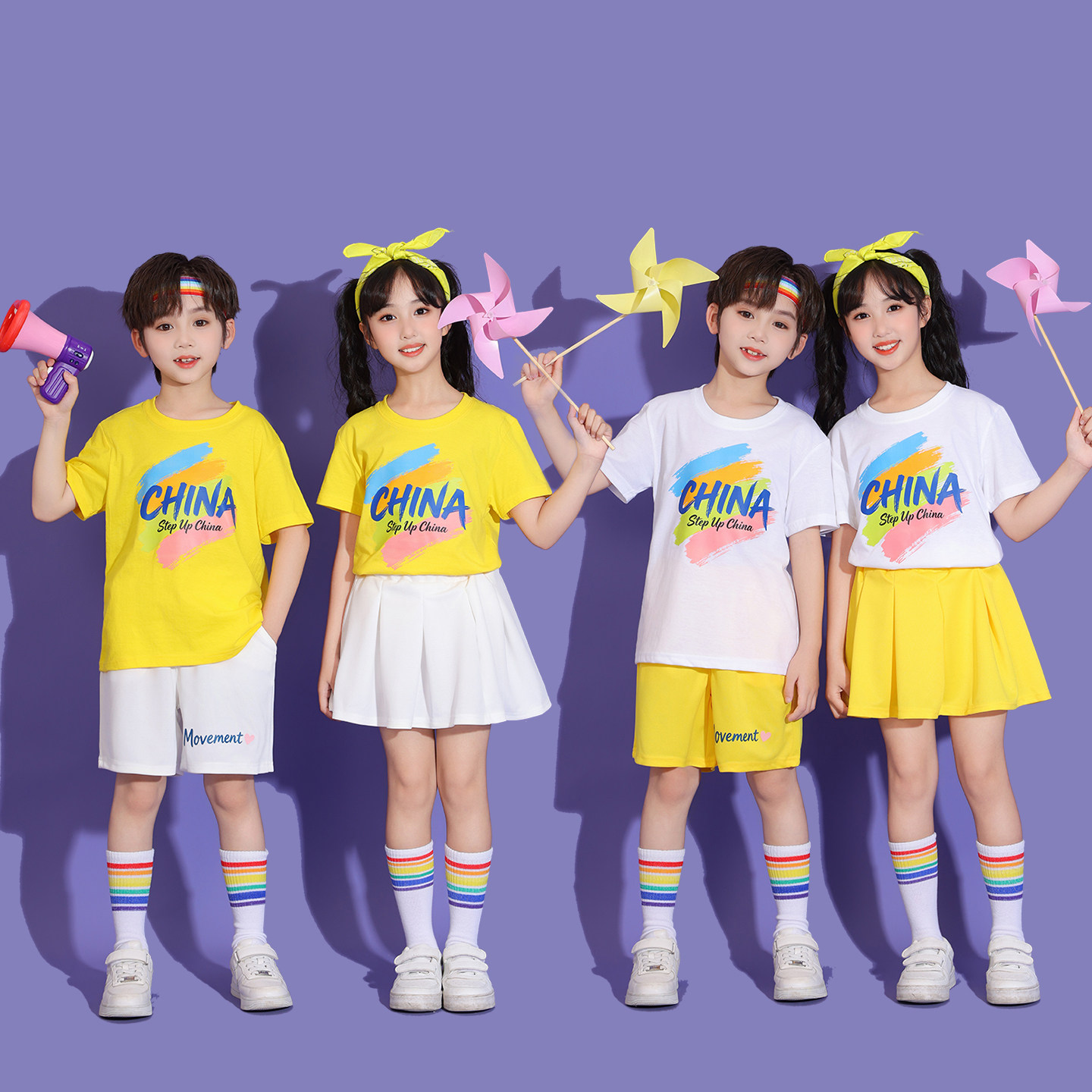 六一儿童节啦啦操烫画套装运动会开幕班服幼儿园男女舞蹈表演出服