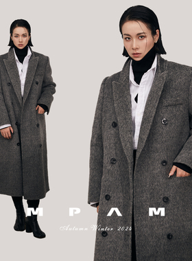 MPAM羊毛羊驼毛大衣赫本风毛呢外套
