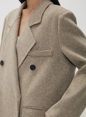 【姐姐衣橱】MPAM冬季新品羊绒羊毛大衣女长款韩系简约毛呢外套女