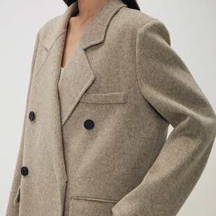 【姐姐衣橱】MPAM冬季新品羊绒羊毛大衣女长款韩系简约毛呢外套女