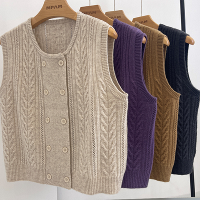 MPAM2025秋冬新款羊毛马甲女大衣内搭百搭针织背心设计师款外套