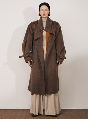 MPAM2025冬季新品美拉德风羊毛大衣女高级感韩系宽松百搭毛呢外套