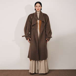 MPAM2025冬季新品美拉德风羊毛大衣女高级感韩系宽松百搭毛呢外套