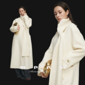 MPAM围巾款 甜甜圈Tia专享 双面呢羊毛大衣2025秋冬新款