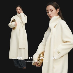 【大潘】MPAM围巾款双面呢羊毛大衣2025秋冬新款