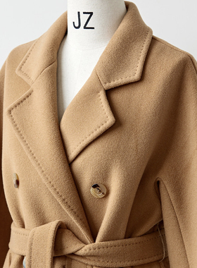 M家经典101801双面羊绒大衣女2025新款中长款赫本风高端简约外套