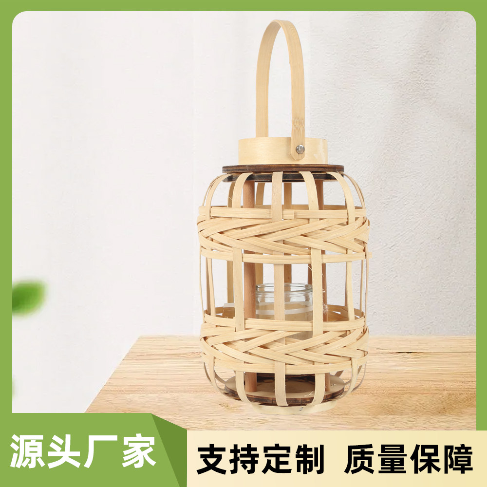 天然竹编手提风灯拍照氛围感道具图片