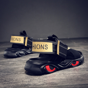 夏季 新款 软底开车潮流拖鞋 两用轻便防滑沙滩鞋 男士 增高罗马鞋 凉鞋